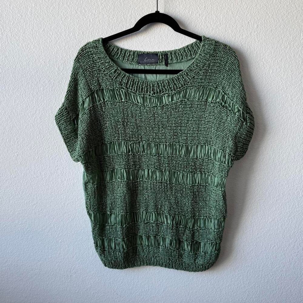Bright green crochet top